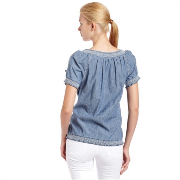 Lucky Brand Denim Boho Peasant Top - Picture 8 of 8